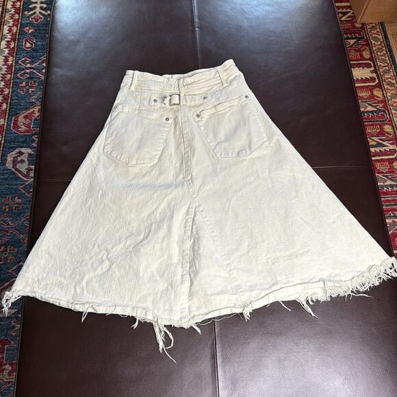 Free People Mint Green Peyton Distressed Denim Skirt - Picture 7 of 9